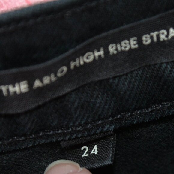 Aritzia Denim Forum The Arlo Hi-rise Straight Black Jeans Sz 24 - Picture 9 of 9